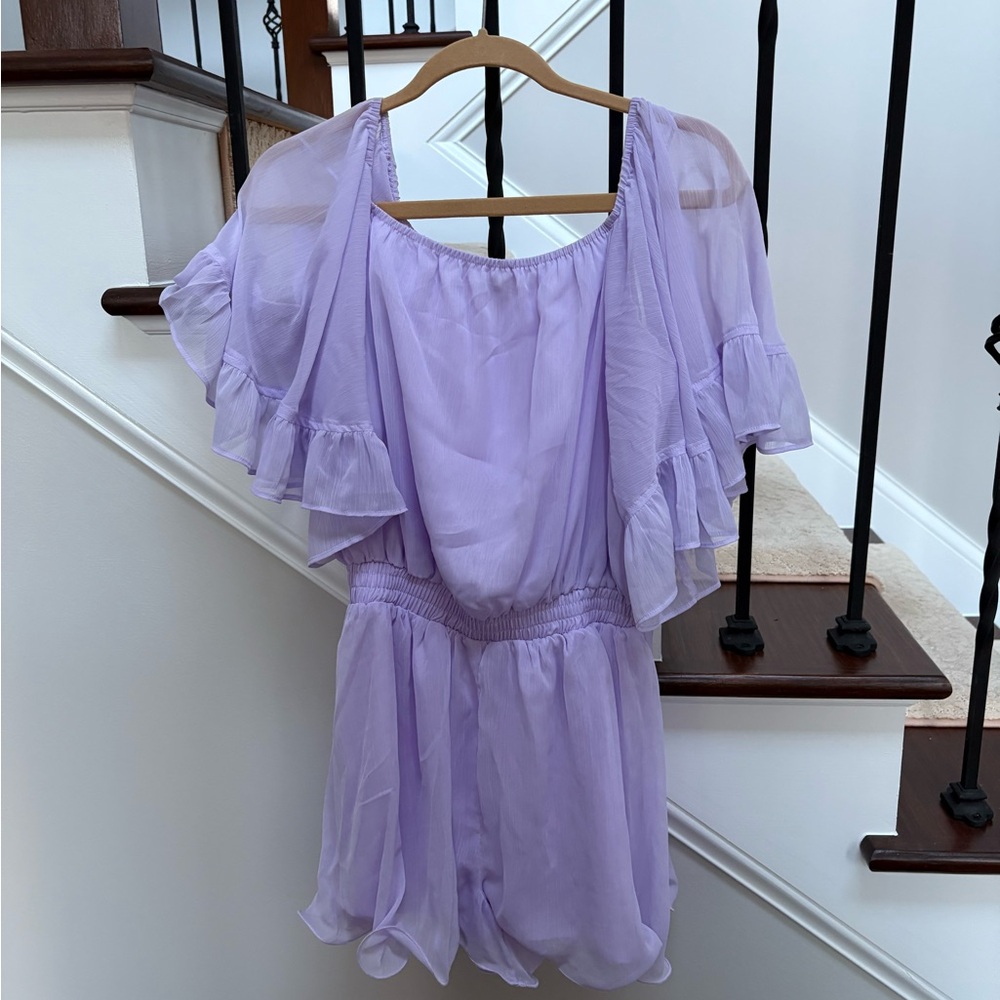 Elegant Lavender Ruffled Jumpsuit